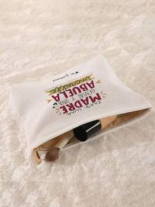 1pc "World's Best Grandma" Printed Cosmetic Bag, Travel Toiletry Bag, Women's Makeup Bag, Grandma Gift, Travel Essentials, Holiday/Vacation/Back To School Supplies Bag, Student Travel Bag, Women's Travel Makeup Bag, Mother's Day Gift - Multicolor - View 6