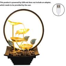 High End Durable Wrought Iron Water Crafts Ornaments, USB Powered Indoor Office Decorations, Desktop Fountain Waterfalls, Both Portable Relaxation And Humidification Functions, Flower Shaped Natural Wind, Zen Design, Suitable For Room Decoration, Valentine's Day, Christmas, Halloween, Mother's Day, Thanksgiving, Easter Day Gifts, And Birthday Housewarming Promotion Gifts. - JR015LED - Xem 7