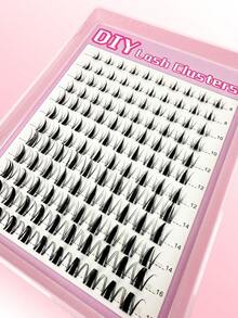 120片装漫画风格假睫毛簇，D型卷翘混合，8-16mm纤细自然款，DIY单根假睫毛，易于佩戴，可重复使用，适合日常妆容。 - C - 查看 6