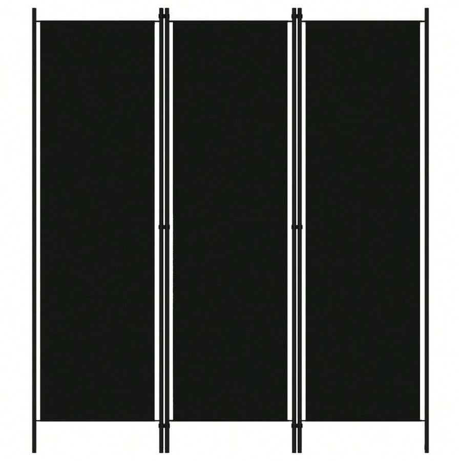 Biombo divisor de 3 paneles negro 150x180 cm multifuncional y gran capacidad ahorra espacio y fácil de limpiar estable y estético ideal para sala de estar comedor y dormitorio - Unitalla - Ver 1