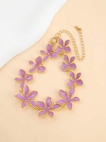 1件少女粉色花朵手链，ins风自然灵感百搭饰品 - 彩色 - 查看 2