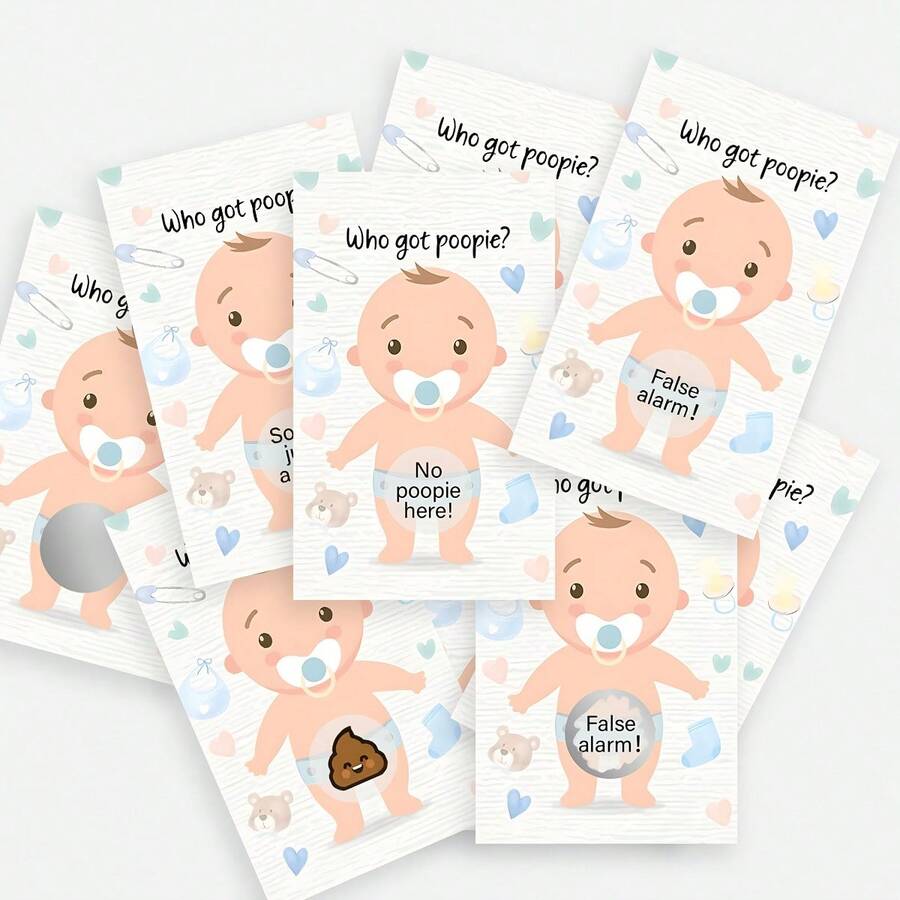 40 Pcs Party Hearty Baby Shower Games For Girl And Boy, Scratch Off Cards, Baby Games Ideas, Scratch Off Games - View 1