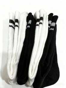 1/2/4 8 pares de calcetines deportivos de poliéster para exteriores - Cómodos, duraderos, unisex, adecuados para todas las estaciones, moda deportiva y casual - Multicolor - Ver 7