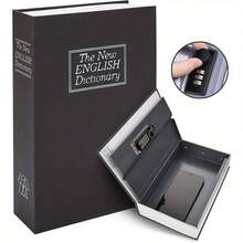 Caja de Biblia con cerradura en negro y azul, caja de diccionario para el hogar con cerradura de llave, caja de almacenamiento para objetos de valor como joyas, pasaporte, etc. - cerradura de combinación - Ver 15