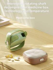 1 pieza Diseño de tapa deslizante Estuche para pastillas, Organizador de medicamentos portátil a prueba de fugas, Transparente claro para un fácil monitoreo de medicamentos, Protección segura, Esencial para viajes de 3 comidas - Multicolor - Ver 3