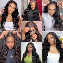 Wear & Go Glueless Wig 5x5 Lace Front Wigs Human Frontal Hair 200% Density Brazilian Virgin Hair 13x4 13x6 HD Body Wave Human Blended Hair Wig Ear To Ear HD Lace Frontal Pre Plucked Natural Black - Natural & Black - View 11