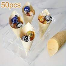 5/10/20/50 chiếc nón gỗ dùng một lần 5,2 inch, thích hợp đựng tráng miệng, salad trái cây, kem, đồ ăn nhẹ cho khách sạn & nhà hàng, hộp đựng bánh quy. - Nhiều màu - Xem 5