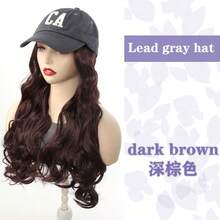 1件装女士长卷发假发，带棒球帽，自然波浪合成发帽，夏季 - 彩色 - 查看 9
