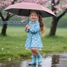 Paraguas mini con estuche tipo billetera, paraguas manual compacto y liviano con protección UV, adecuado para mujeres, niños y hombres, cabe en la billetera o la mochila - Rosa - Ver 9