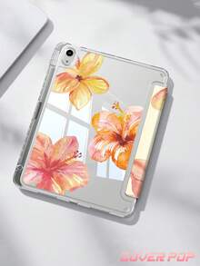 Yellow Hibiscus Case Compatible With IPad Air 11-Inch M3 2025 / M2 2024, Air 5th Generation 2022 , (A16) 11 Inch 11th Generation 2025,Compatible With Samsung Galaxy Tab,Kindle Paperwhite 12th Gen 2024, Clear Back ,Fashion Pattern Protective Case,Autlueomatic Sleep And Wake-Up Function, Airbag Protection, Suitable For Gifts And Office Use - Multicolor - View 2