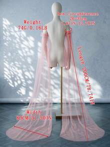 1 对长款透明袖口，适合新娘海滩婚礼、旅行、婚纱照、生日派对、毕业典礼等场合，多功能弹性设计，春夏款 - 淺粉色 - 查看 5