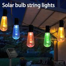 1 Pc 20/10 Bulb Fairy Outdoor String Lights, Waterproof Lamps, Vintage Bulb String - Solar-Powered LED Light String, Outdoor Decoration Lighting, 8 Modes, Suitable For Fences, Courtyards, Gardens, Dances, Weddings, Parties, Camping, Christmas Trees - String Lights - View 4