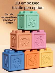 Baby Building Blocks, Toddler Stacking Toys, 8/16/24 Pcs Soft Educational Blocks - Numbers, Shapes, Colors, Animals - Push & Pull - Suitable For Infants, Toddlers Stacking Toys, Random Colors - Multicolor - View 9