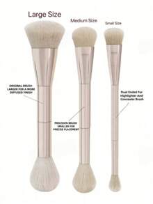 2-In-1 Blush Brush, Angled Blush Brush, Round Blush Brush, Powder Brush, Makeup Brushes For Women - Rose Gold - View 2