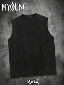 Vintage Washed Double Sided Printed Vest 210gsm Heavy Weight Pure Cotton T Shirt Rooster Surfing Cartoon Animal Print Summer Casual Streetwear S To 3XL High Quality Gift Suitable For Both Men And Women Comfortable And Stylish Street Style Pure Cotton T Shirt - 黑色 - 查看 3