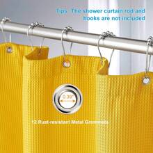 AmazerBath White Shower Curtain Fabric, Waffle Shower Curtains For Bathroom, Cloth Shower Curtain Heavy Duty, Thick Bathroom Shower Curtains Hotel Quality, Premium Polyester, 72x72 Inches - Mustard Yellow - 查看 8