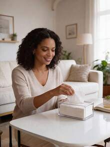 Transparent Desktop Tissue Box, Nordic Minimalist Style Tissue Paper Holder For Home, Restaurant, Living Room, Bedroom - Clear - View 3