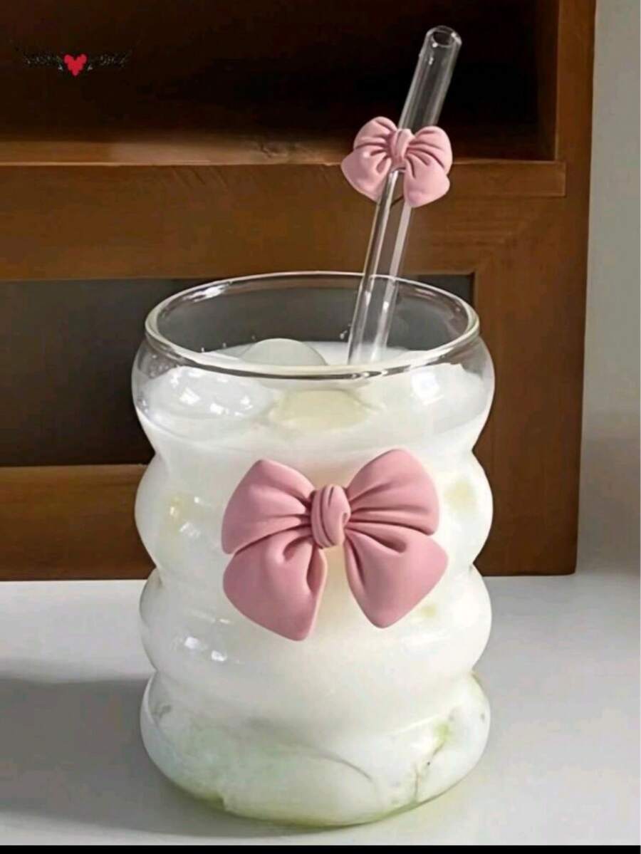 Ly uống cà phê, trà sữa có ống hút hình nơ thuộc bộ sưu tập Công chúa Bướm - Lựa chọn lý tưởng cho quà tặng ngày lễ và sinh nhật! - Nhiều màu - Xem 1