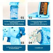 10 Hole Unicorn Bubble Machine (Excluding Bubble Water And Battery), Suitable As A Toy For Children Aged 3-8 And 4-6, Suitable For Outdoor Play, And Suitable As A Birthday Gift For Boys And Girls Aged 3, 4, 5, 6, And 7 - Blue - View 7
