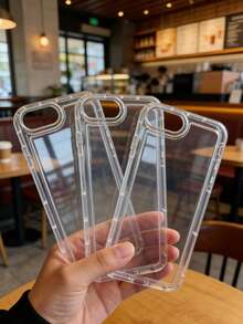 3pcs Transparent Shock-Proof TPU Phone Cases Suitable For IPhone 16 Pro Max, 11/12/13/14 Plus, XR/7/8 Plus, 15 Pro Max/17/17 Air/17 Pro Max, Anti-Fall Protective Cover - Clear - View 7