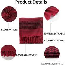 Military Shemagh - Tactical Cotton Arabic Keffiyeh Scarf - Tactical Head And Neck Scarf For Men And Women, 43372745 - 黑色 - 查看 2