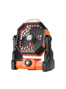 Ventilador portátil para camping con luces LED, ventilador recargable para exteriores, con múltiples velocidades / 3 niveles de brillo / cabezal oscilante / gancho, ventilador alimentado por batería para camping, tienda de campaña, camping - multicolor - Ver 13