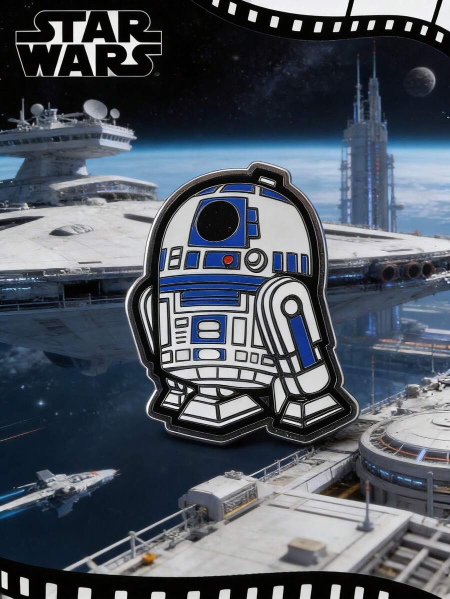 Star Wars 星球大战官方授权收藏徽章 锌合金珐琅徽章 R2-D2 新奇饰品 防锈金属胸针 动漫背包徽章 夹克翻领徽章 收藏周边礼品 1个 迪士尼 - 彩色 - 查看 1