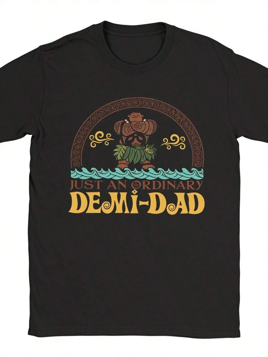 Funny Moanas Maui Stronge T Shirts Men Cotton Vintage T-Shirt Crew Neck Just An Ordinary Demi Dad Tees Short SLeesve Clothing Gift2 Valentine Outfits For Women - 黑色 - 查看 1