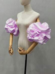 1 chiếc vòng tay cô dâu bằng satin xếp ly hình cánh hoa, màu đỏ. - Nhiều màu - Xem 32