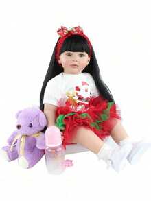 60cm Soft Vinyl Reborn Doll, 24 Inch Newborn Doll, Cute Dress Up Toy, Christmas Gift (Some Accessories Randomly Included) - View 4