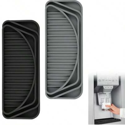 3 khay hứng nước tủ lạnh cải tiến, khay hứng nước cho vòi nước tủ lạnh, ngăn ngừa vết bẩn và tràn nước, bộ lọc nhỏ giọt silicon chống trượt, 1/3 chiếc