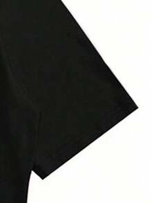 Camiseta de manga corta con estampado de letras para hombre GRDR, ligera, de poliéster, adecuada para el verano, a la moda. - Negro - Ver 10