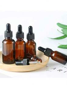 5pcs Amber Glass Dropper Bottles With Glass Dropper Dispenser, Suitable For Essential Oils, Aromatherapy, Perfume, Lab, Pharmaceuticals, Liquids, Travel, Glass Bottles With Glass Dropper - Brown Bottle - View 3