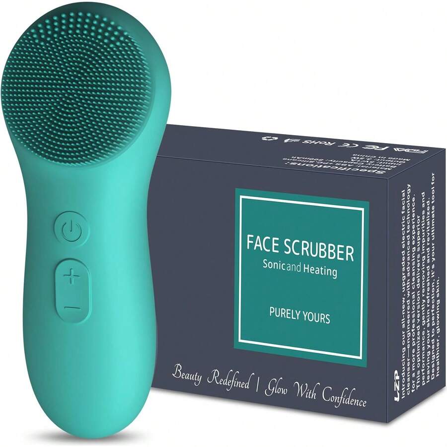 Silicone Electric Facial Cleansing Brush With 6 Speeds, Waterproof - 綠色黃金 - 查看 1