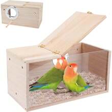 Parakeet Nesting Box Transparent Bird House For Cage Natural Wood Breeding Box For Parrot Parakeet Cockatiel Lovebirds Budgie Conure And Other Small Birds - Horizontal Breeding Box - View 13