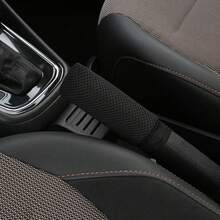 2 piezas Conjunto de accesorios interiores de coche minimalistas y transpirables, Funda para freno de mano y palanca de cambios, Patrón de margarita, Universal para todas las estaciones - A - Ver 11