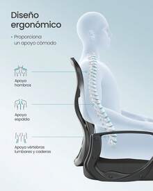 SONGMICS Silla de Oficina Ergonómica, Silla de Escritorio Giratoria de Malla con Soporte Lumbar, Reposabrazos, para Estudio y Dormitorio, Negro Tinta - Negro - Ver 5
