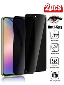 Black Privacy Anti-Spy Mobile Screen Protector 2pcs Full Screen Tempered Glass Screen Protector For Galaxy A07/A17/A37/A57/A55/A35 5G/A16/A15/A14/A13/A36/A06/A34/A54 9H Hardness Anti-Scratch Bubble-Free Easy Installation Black Screen Protector Essential For Daily Office Home Use Anniversary Gift Spring - Black - View 38