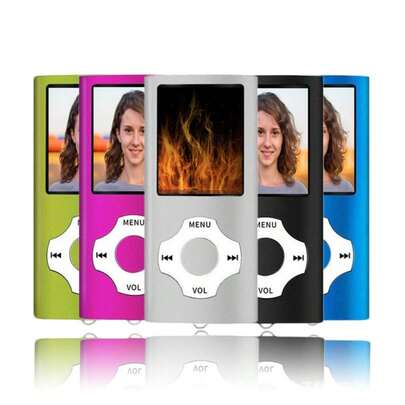 1.8英寸高清视频MP4/MP3播放器，带卡槽，便携式随身听，迷你MP4音乐播放器，150mAh电子书阅读器