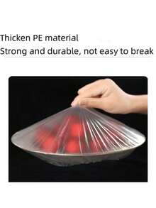 100片装弹性食品保鲜膜，PE薄膜材质，一次性碗盖，厨房食品储存，厨房用品及小工具 - 彩色 - 查看 10