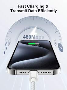 Cargador rápido de 20W con puerto USB y USB-C, cable trenzado de 3.3ft/100cm, carga rápida compatible con iPhone 17/16 Pro Max/16 Pro/16 Plus/16/15 - Tipo de Enchufe A USA (110-127V) - Ver 9