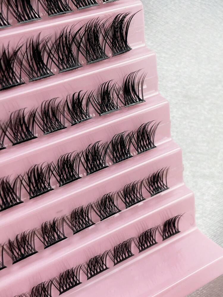 120片簇状假睫毛，长度8-16毫米，纤细自然，蓬松效果，适合DIY睫毛嫁接，采用优质合成材料制成 - C - 查看 3