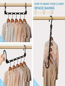 10pcs/Set Creative 5-Hole Magic Rotating Hanger Set, 360° Swivel High-Quality Smart Hooks, Durable Multi-Layer Clothes Rack With 5 Holes Suitable For Heavy Garments, Miracle Space-Saving Hangers - Wardrobe Rotating Drying Rack Storage Shelf - Innovative High Capacity Clothing Storage Rack - High-Quality Sturdy Multipurpose Hangers, Ideal For Wardrobe - Multicolor - View 5
