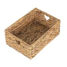 Red Hamper Small Rectangular Water Hyacinth Storage Basket - Transparent Black Model - View 4
