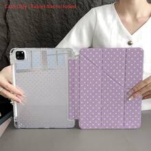 1pc Lavender Polka Dot Protective Folio Tablet Case With Pen Holder, Multi-Angle Stand, Compatible With IPad 10.9/10.2/ Air 5th Gen/Pro 11/10th/9.7/Air 2/7th/8th Gen/Air 4/5/ Air 13/11(M3 2025)/ 11(A16 2025) - Multicolor - View 1
