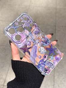 Purple Ocean Card Slot Shockproof Phone Case Compatible With Apple 17/16/14 Pro Max, High-Quality New Model 13, 15, Ins Style 12/12 Pro, 11, 15 Pro Max, 16 - Clear - View 1