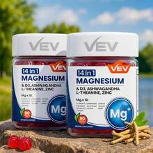 VEV Magnesium Complex Gummies For Mood Resilience – 14-In-1 Sugar-Free Vegan Formula With Ashwagandha, L-Theanine, D3 & Zinc, Supports Cortisol Balance & Focus, 90 Count Mixed Berry - 2 - Xem 11