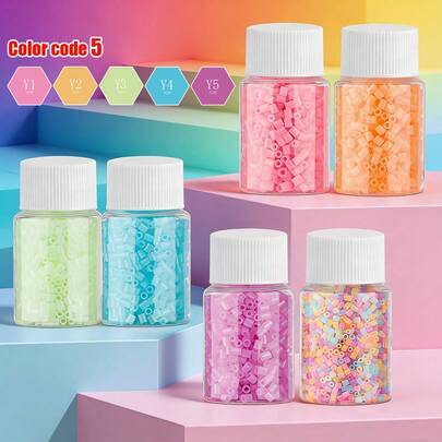 1000颗装 - 2.6毫米透明Y系列珠子补充装，适用于串珠工艺套装、创意DIY工艺品，高品质光滑珠子，可用于DIY艺术项目，是初学者和爱好者的理想礼物。