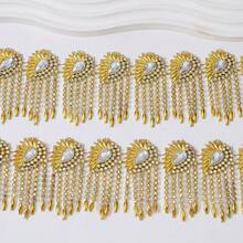 6.5cm Embroidered Tassel Chain Rhinestone Lace Trim DIY Shoes Hats Stage Costume Accessories - Multicolor - View 4