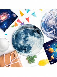 10pcs/100pcs Piring Sekali Pakai Tema Luar Angkasa 7 Inci untuk Dekorasi Pesta Bertema Luar Angkasa, Planet Galaksi, Tata Surya, Planet, Pesta Ulang Tahun, dan Acara Baby Shower - Beraneka warna - View 4